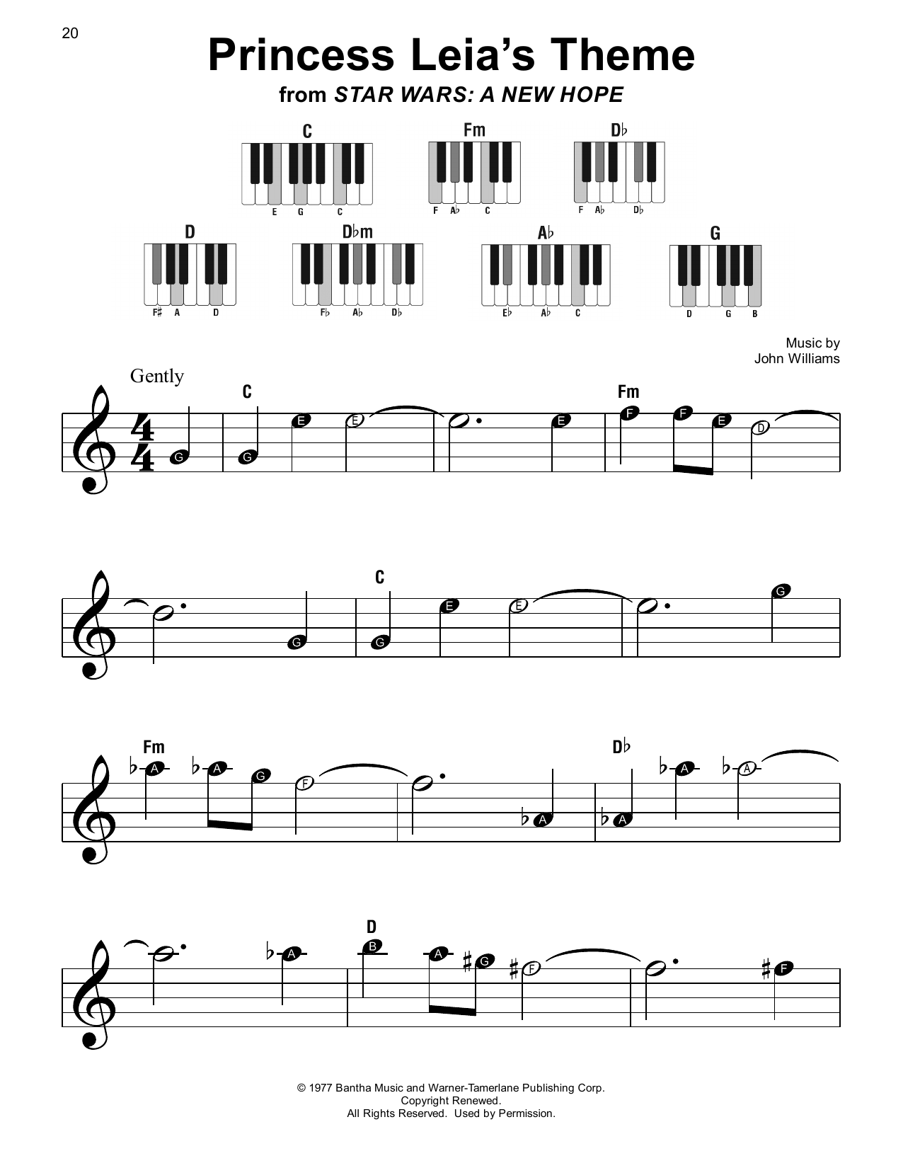 John Williams Princess Leia's Theme (from Star Wars: A New Hope) sheet music notes and chords arranged for Clarinet Solo