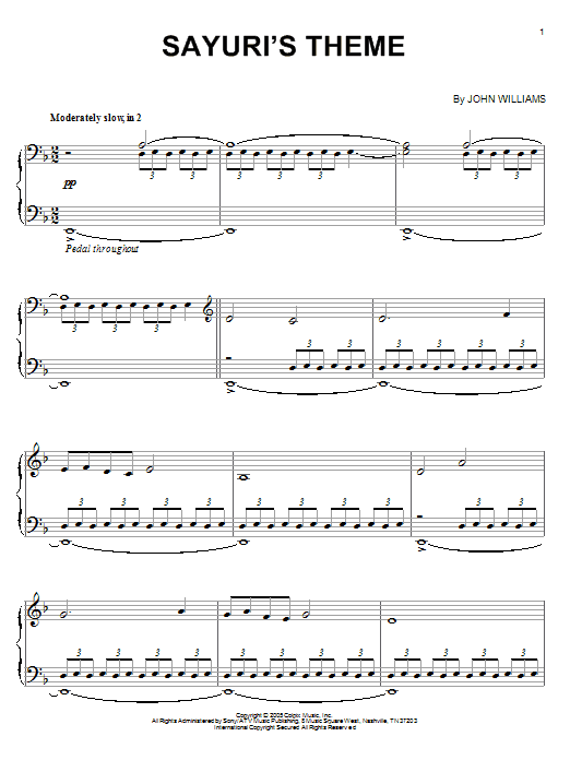 John Williams Sayuri's Theme sheet music notes and chords arranged for Lead Sheet / Fake Book