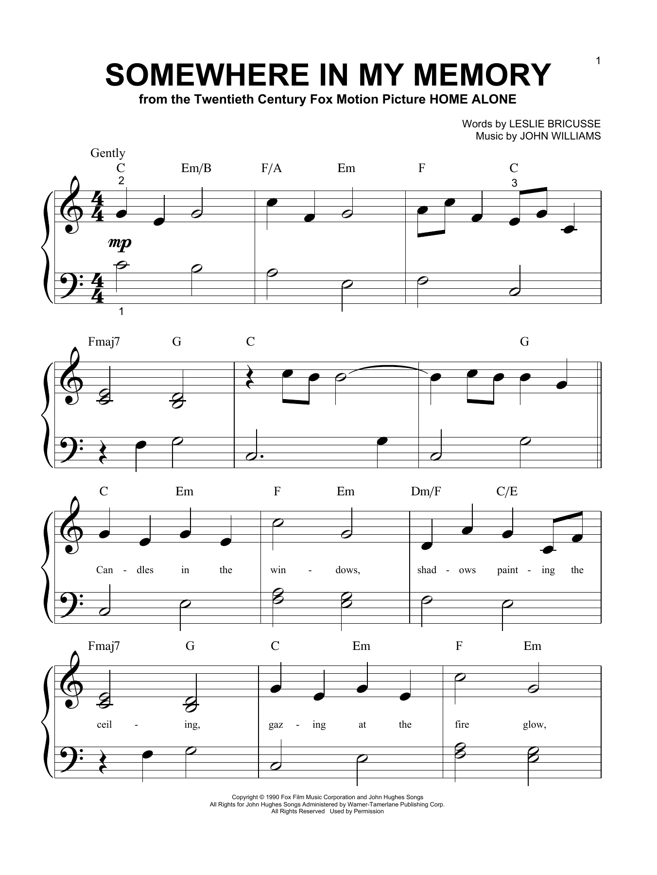John Williams Somewhere In My Memory sheet music notes and chords arranged for Trumpet Solo