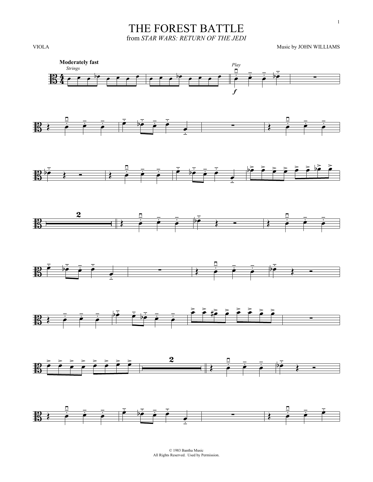John Williams The Forest Battle (from Star Wars: Return Of The Jedi) sheet music notes and chords arranged for French Horn Solo