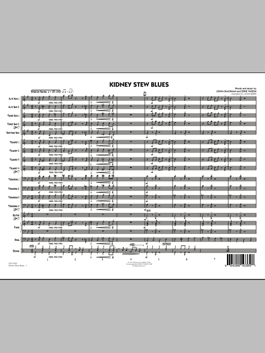 John Berry Kidney Stew Blues - Full Score sheet music notes and chords. Download Printable PDF.