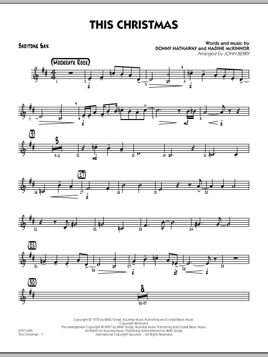 John Berry This Christmas - Baritone Sax sheet music notes and chords. Download Printable PDF.