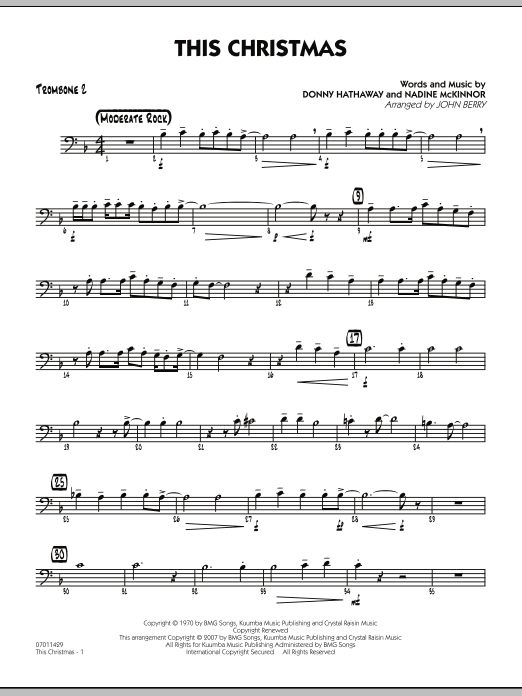 John Berry This Christmas - Trombone 2 sheet music notes and chords. Download Printable PDF.