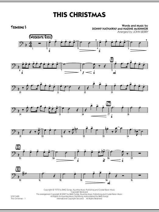 John Berry This Christmas - Trombone 3 sheet music notes and chords. Download Printable PDF.