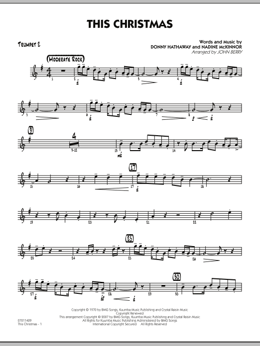 John Berry This Christmas - Trumpet 2 sheet music notes and chords. Download Printable PDF.
