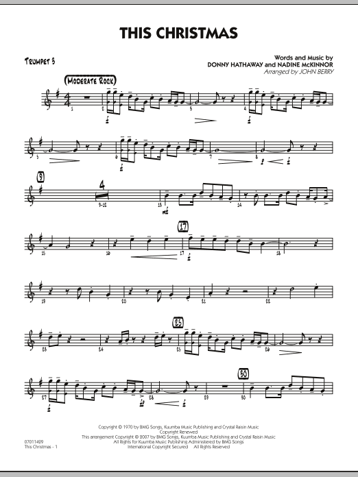 John Berry This Christmas - Trumpet 3 sheet music notes and chords. Download Printable PDF.