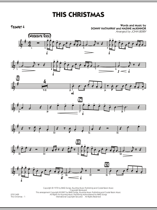 John Berry This Christmas - Trumpet 4 sheet music notes and chords. Download Printable PDF.