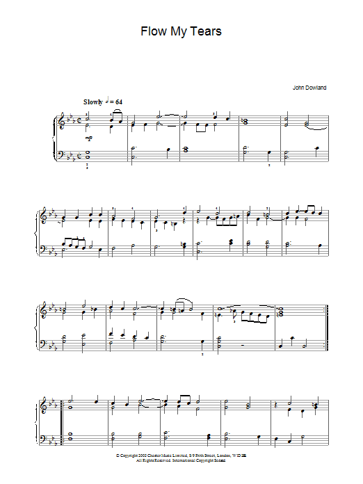 John Dowland Flow My Tears sheet music notes and chords. Download Printable PDF.