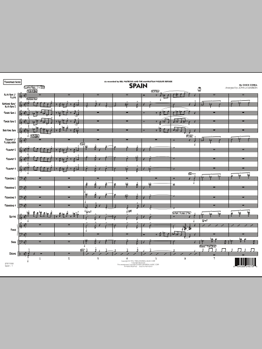 John La Barbera Spain - Conductor Score (Full Score) sheet music notes and chords. Download Printable PDF.