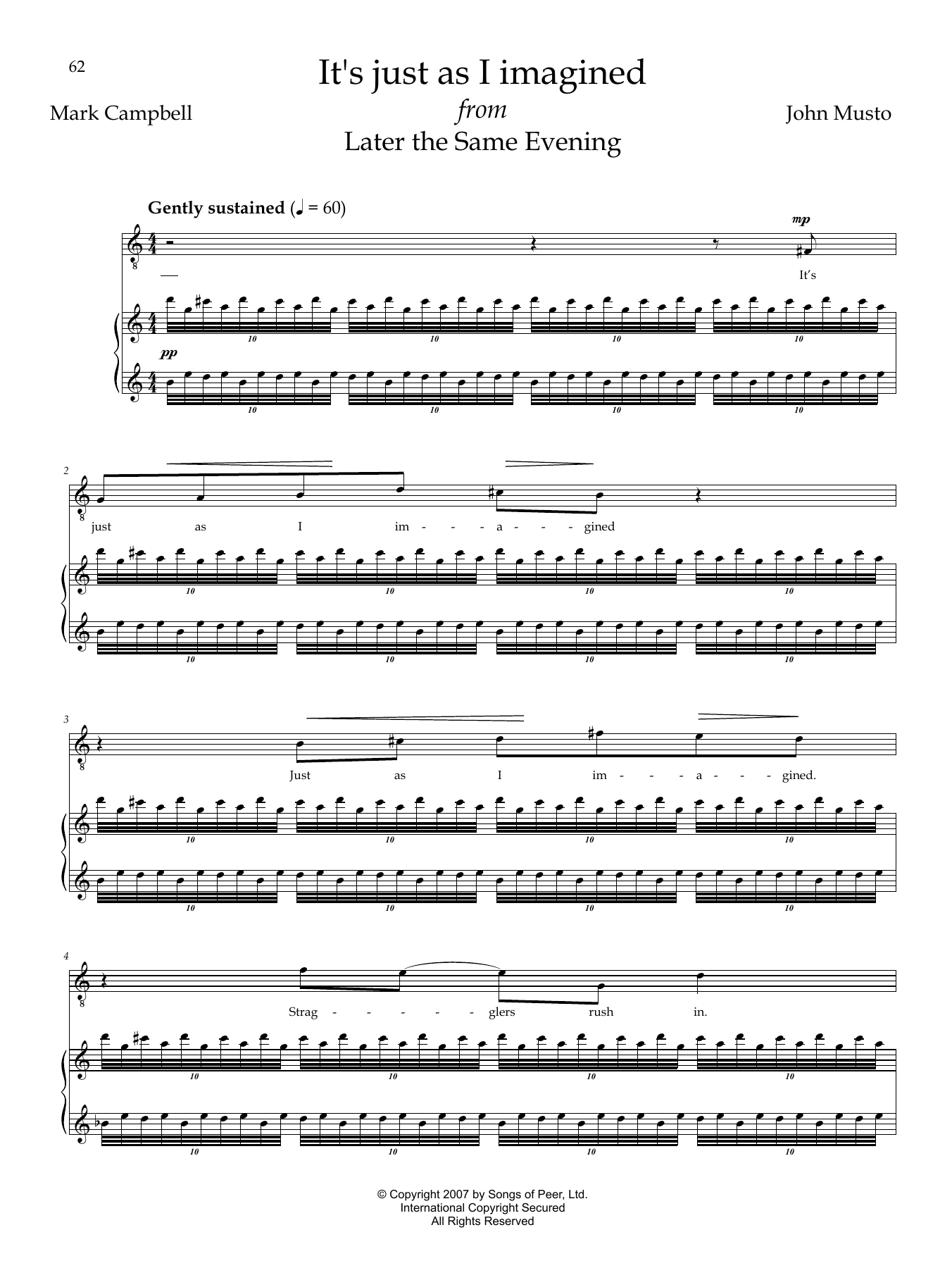 John Musto It's Just As I Imagined sheet music notes and chords arranged for Piano & Vocal
