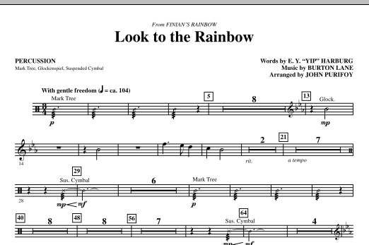 John Purifoy Look To The Rainbow (from Finian's Rainbow) - Percussion sheet music notes and chords. Download Printable PDF.