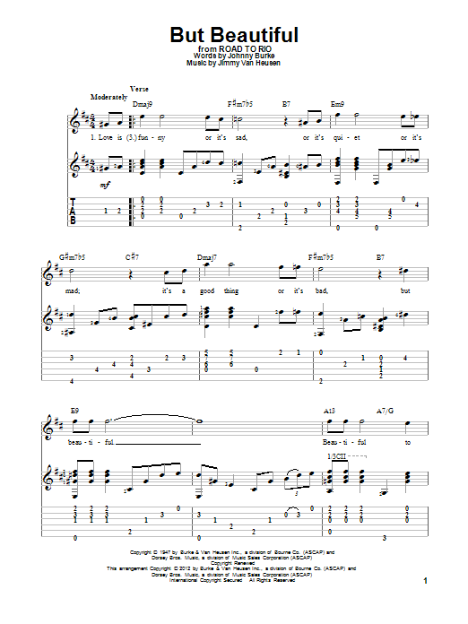 Johnny Burke But Beautiful sheet music notes and chords arranged for Super Easy Piano