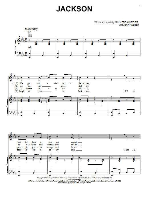 Johnny Cash & June Carter Jackson sheet music notes and chords arranged for Guitar Chords/Lyrics