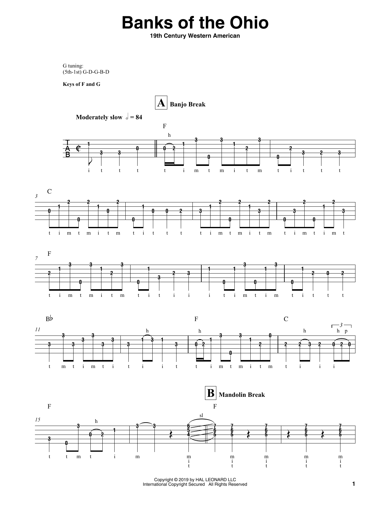 Johnny Cash Banks Of The Ohio sheet music notes and chords arranged for Banjo Tab