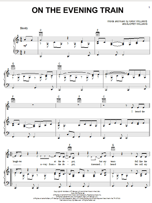Johnny Cash On The Evening Train sheet music notes and chords arranged for Piano, Vocal & Guitar Chords (Right-Hand Melody)