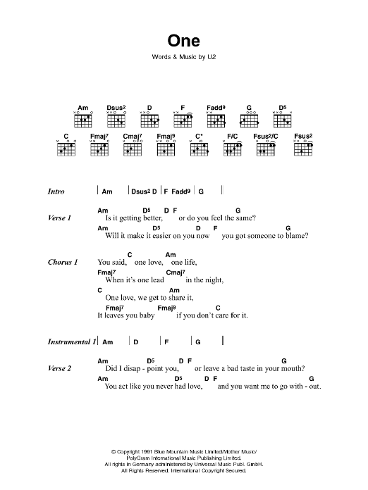 Johnny Cash One sheet music notes and chords arranged for Guitar Chords/Lyrics