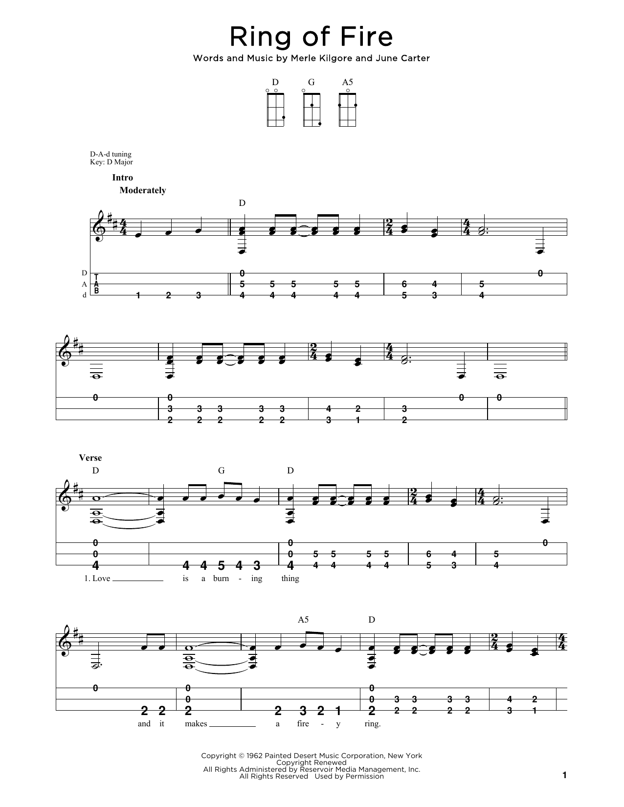 Johnny Cash Ring Of Fire (arr. Steven B. Eulberg) sheet music notes and chords arranged for Dulcimer