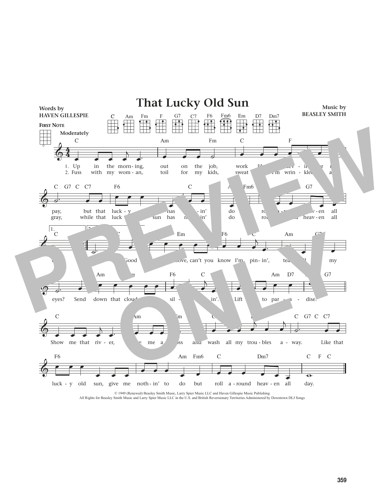 Johnny Cash That Lucky Old Sun (from The Daily Ukulele) (arr. Jim Beloff) sheet music notes and chords arranged for Ukulele