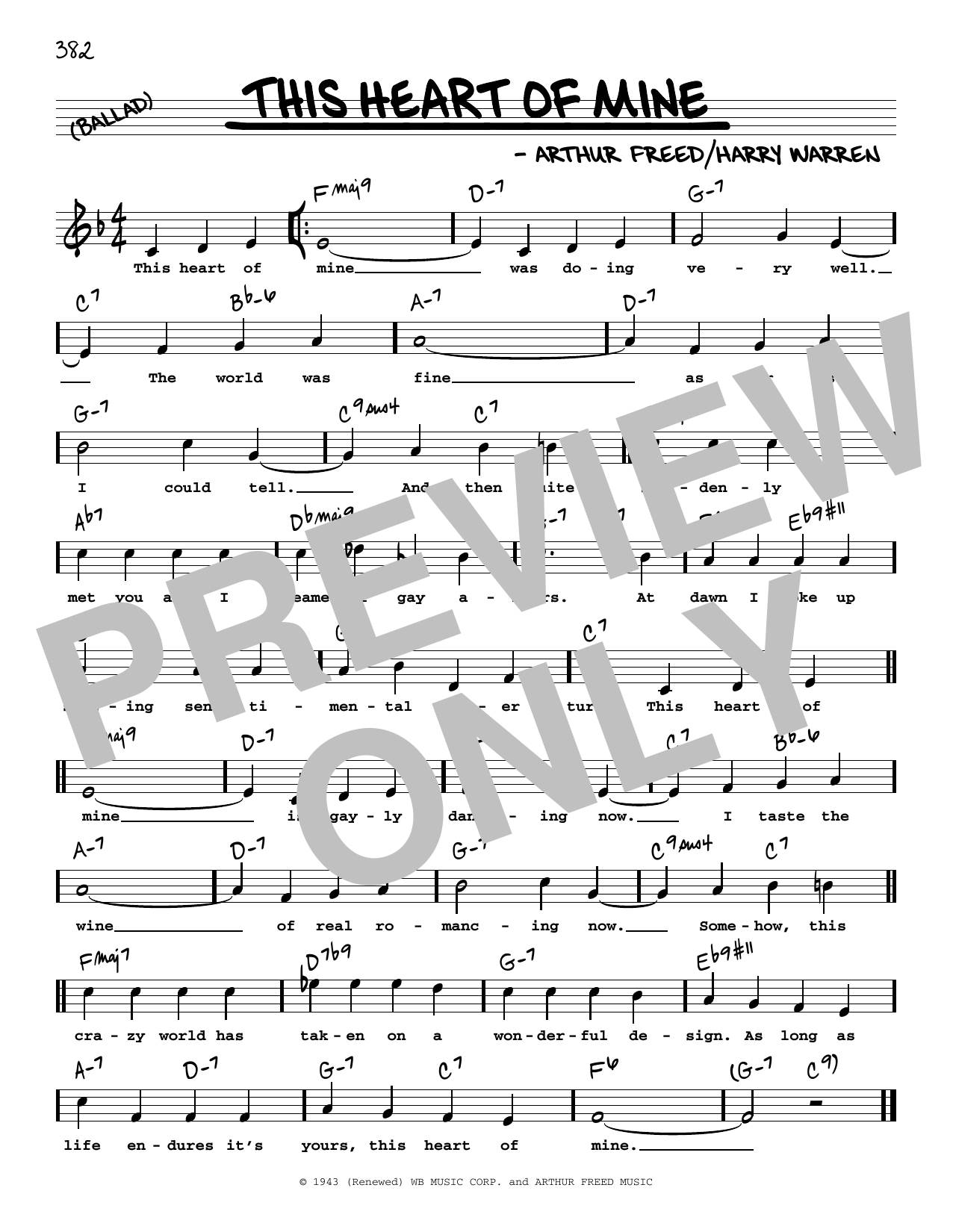 Johnny Mathis This Heart Of Mine (High Voice) sheet music notes and chords arranged for Real Book – Melody, Lyrics & Chords