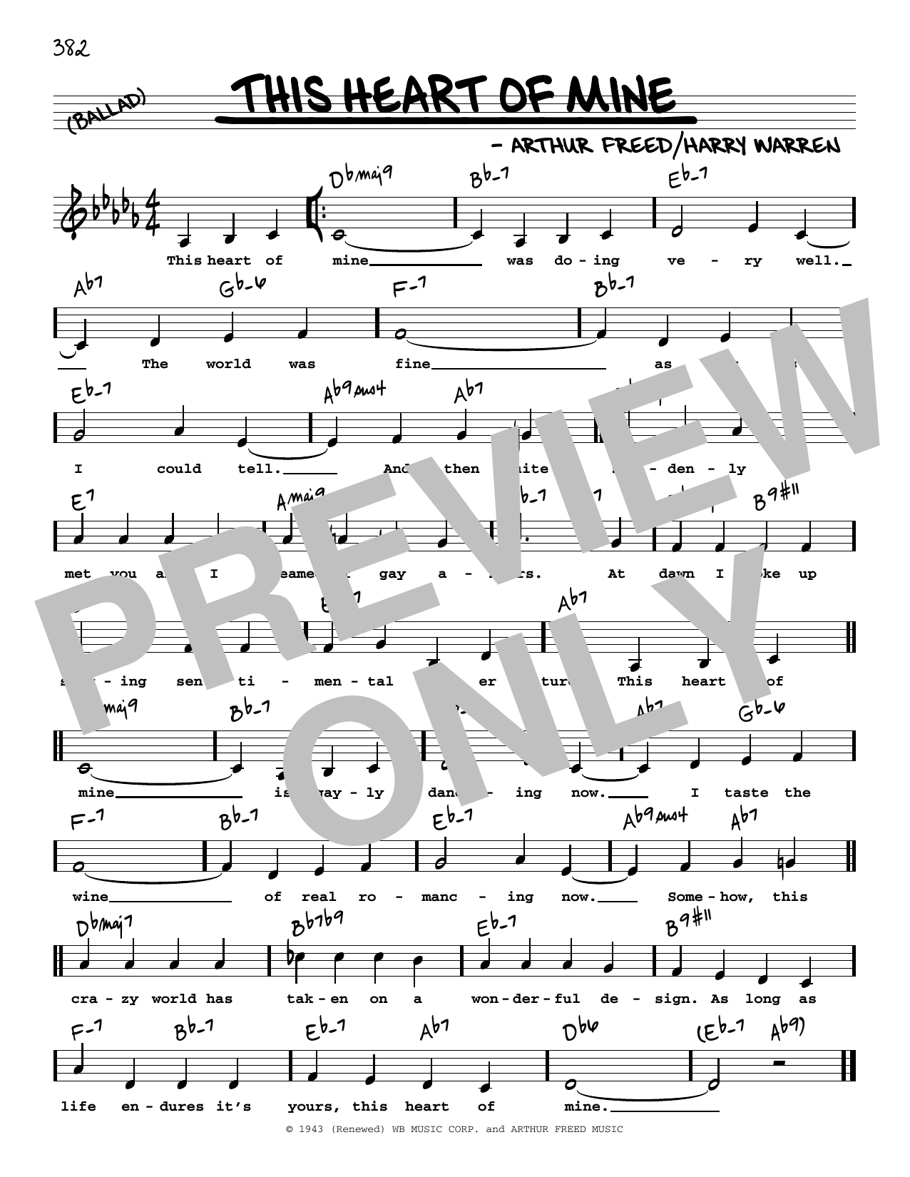 Johnny Mathis This Heart Of Mine (Low Voice) sheet music notes and chords arranged for Real Book – Melody, Lyrics & Chords