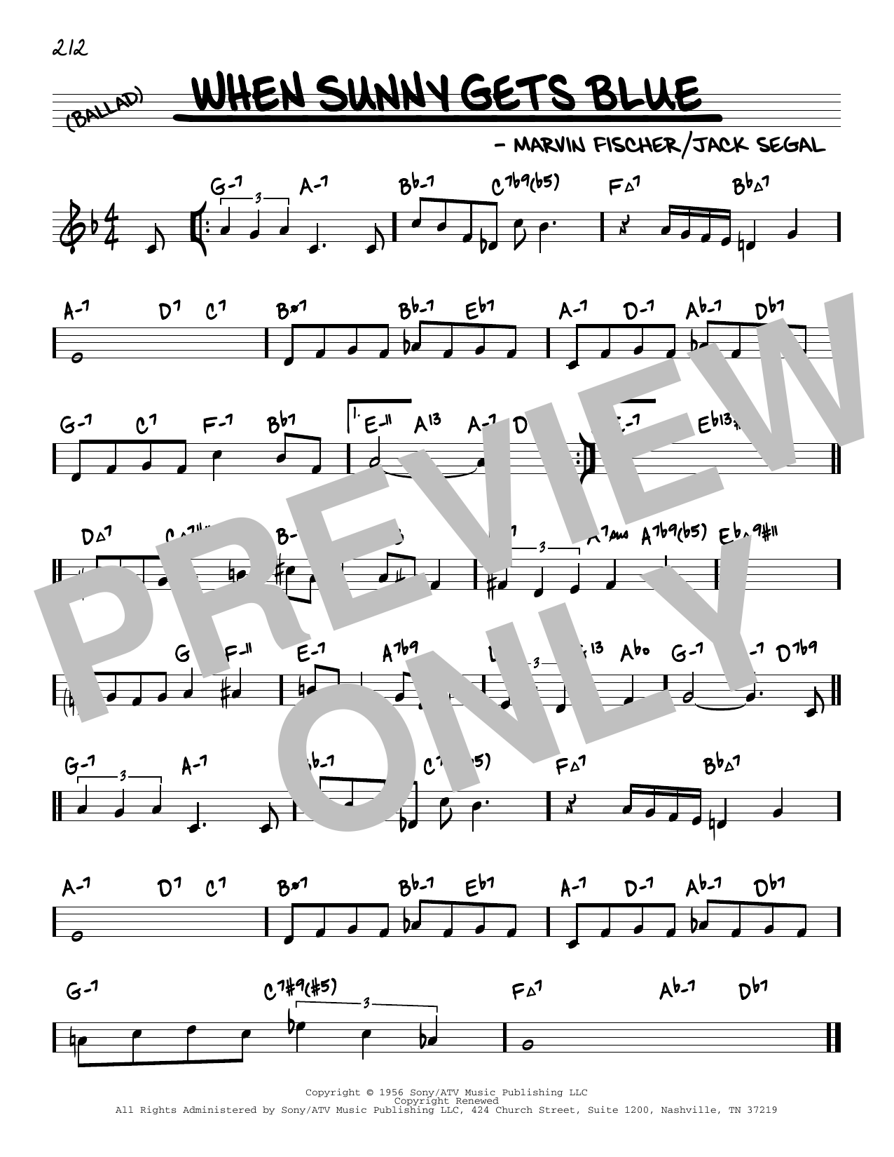Johnny Mathis When Sunny Gets Blue (arr. David Hazeltine) sheet music notes and chords arranged for Real Book – Enhanced Chords