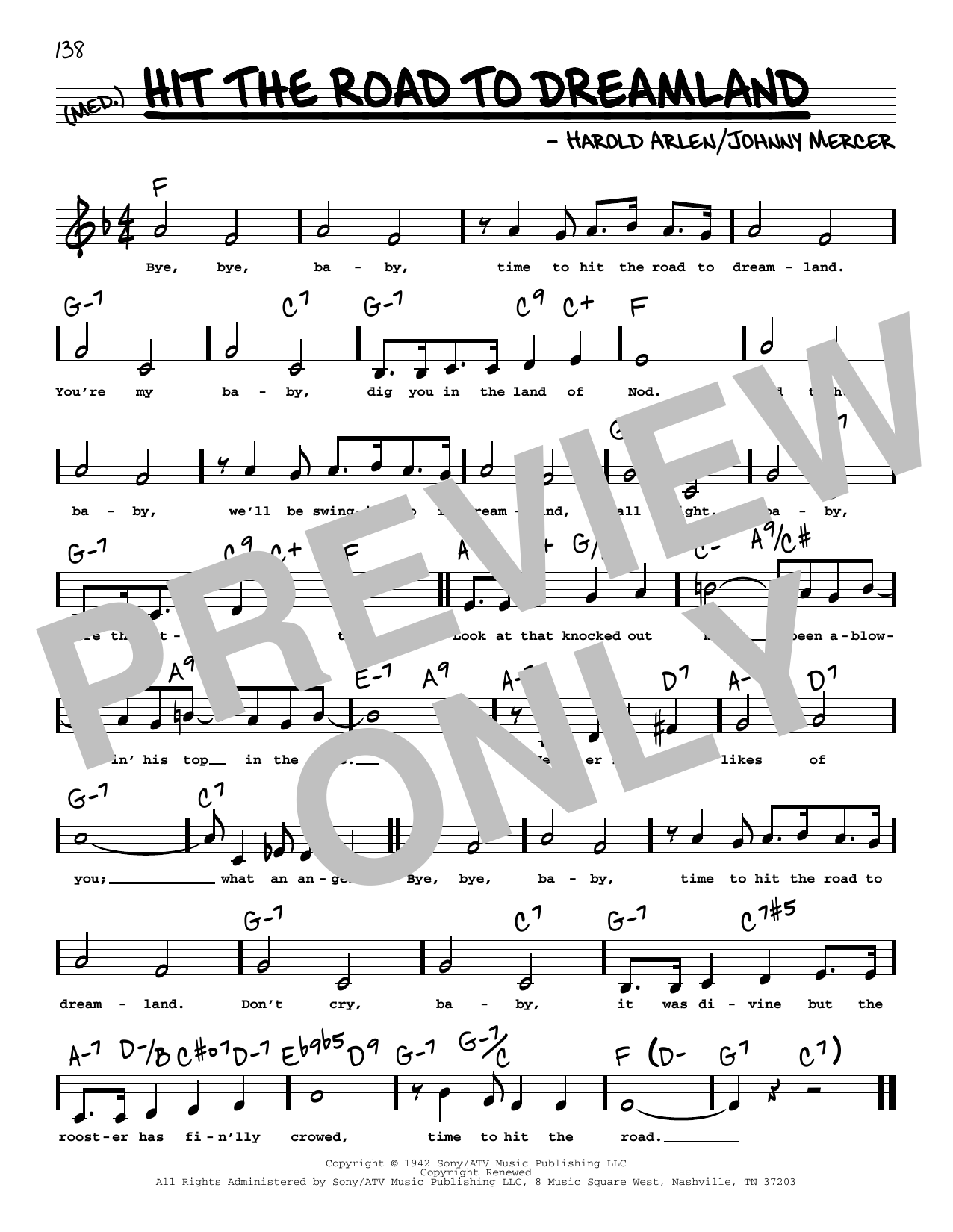Johnny Mercer Hit The Road To Dreamland (Low Voice) sheet music notes and chords arranged for Real Book – Melody, Lyrics & Chords