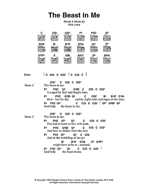 Johnny Cash The Beast In Me sheet music notes and chords arranged for Guitar Chords/Lyrics
