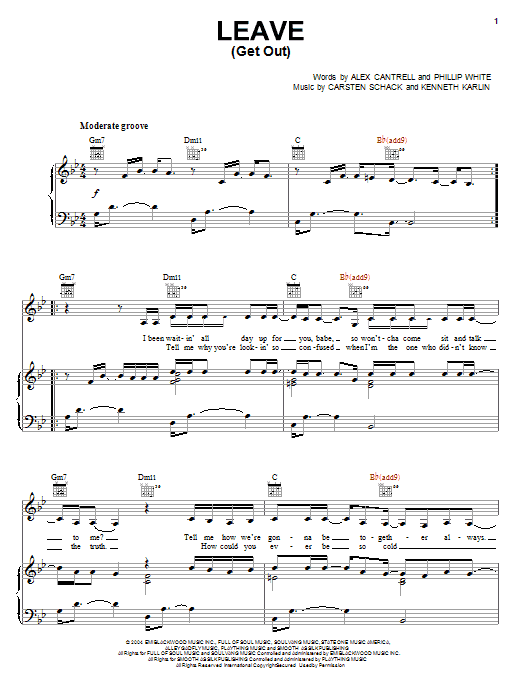 JoJo Leave (Get Out) sheet music notes and chords arranged for Piano, Vocal & Guitar Chords