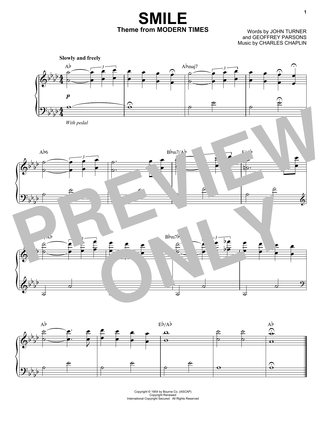 Jon Batiste Smile sheet music notes and chords arranged for Piano Solo