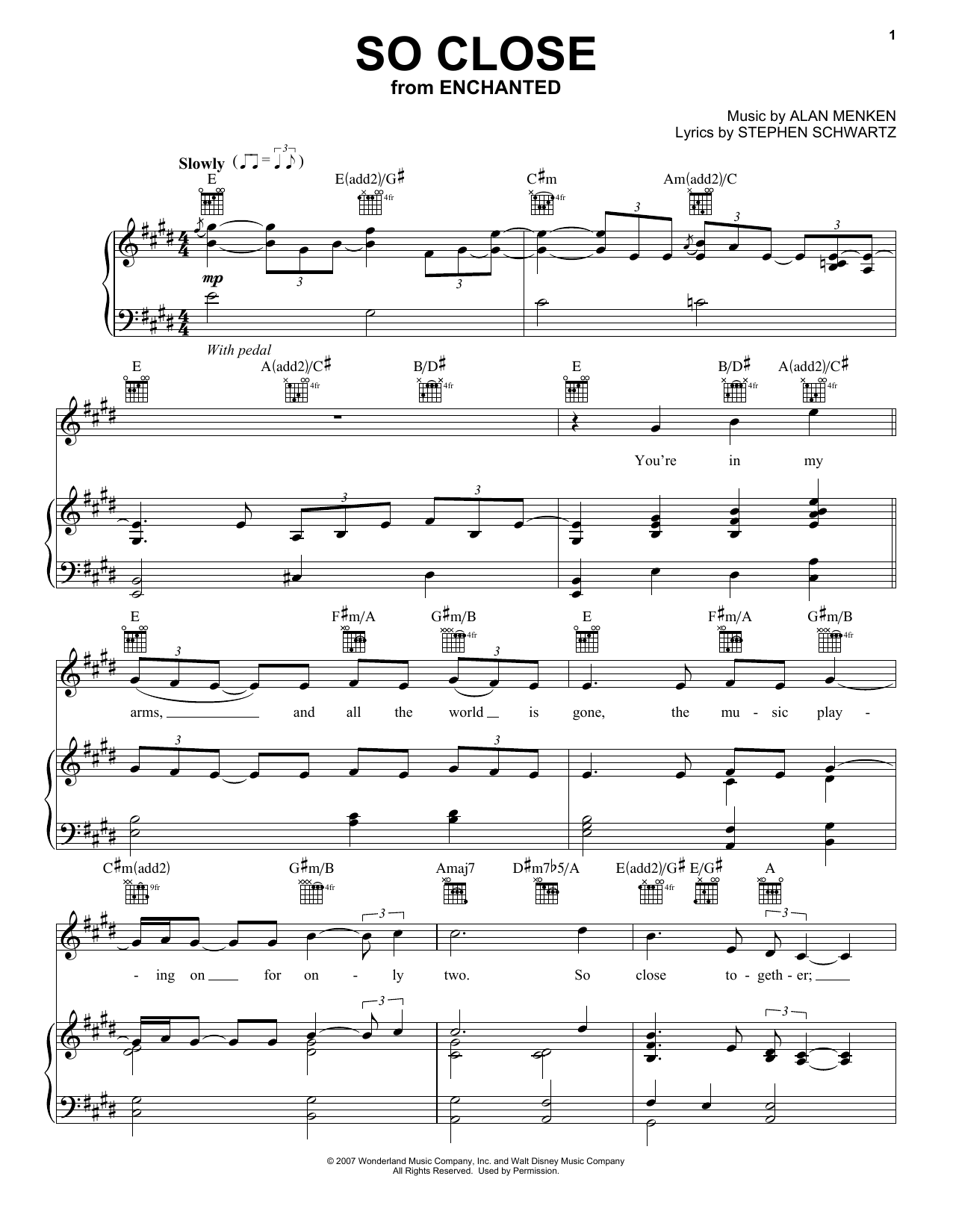 Jon McLaughlin So Close (from Enchanted) sheet music notes and chords arranged for Recorder Solo