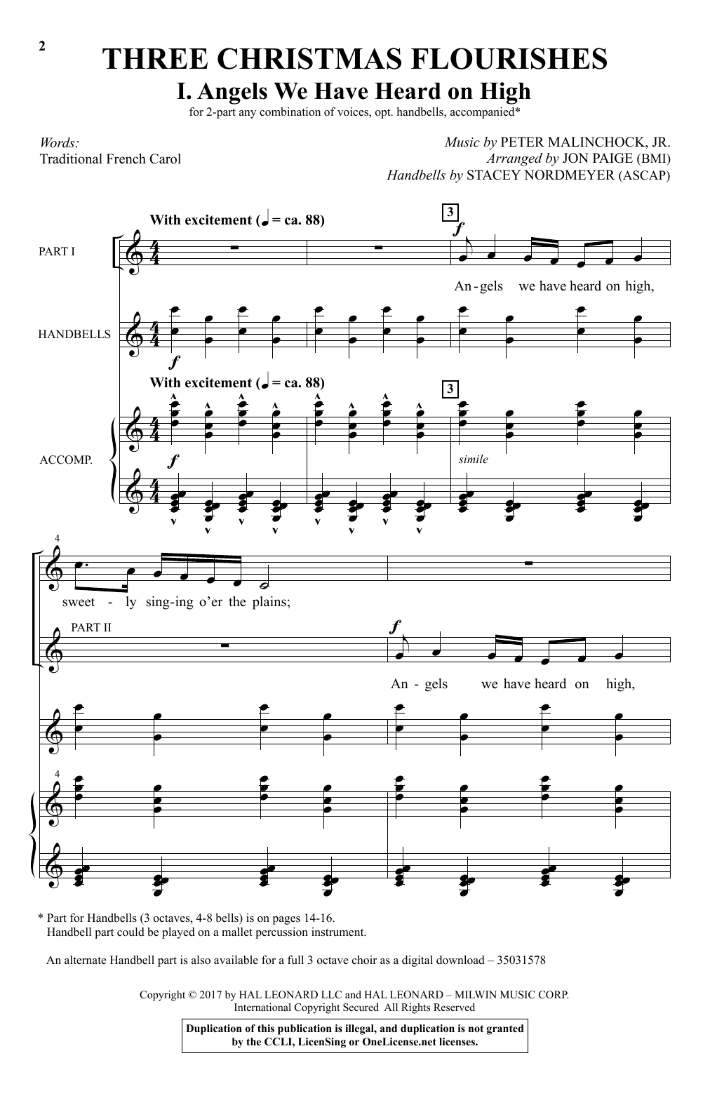 Jon Paige Angels We Have Heard On High sheet music notes and chords arranged for Choir