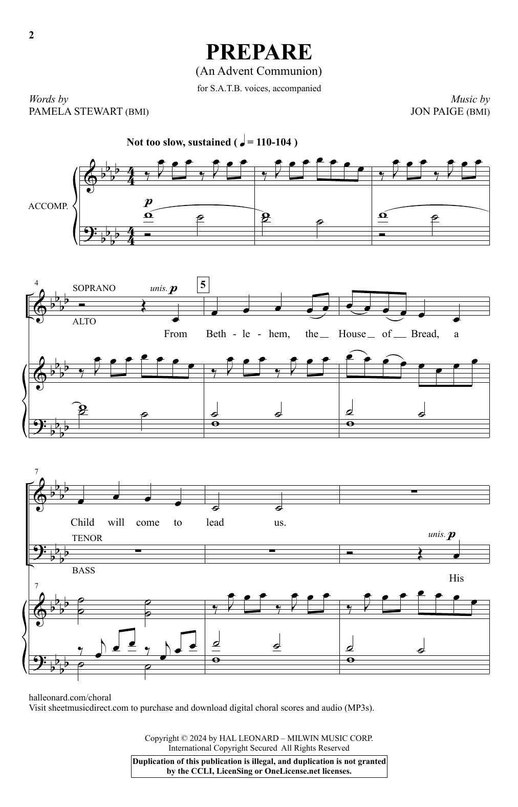 Jon Paige Prepare (An Advent Communion) sheet music notes and chords arranged for SATB Choir