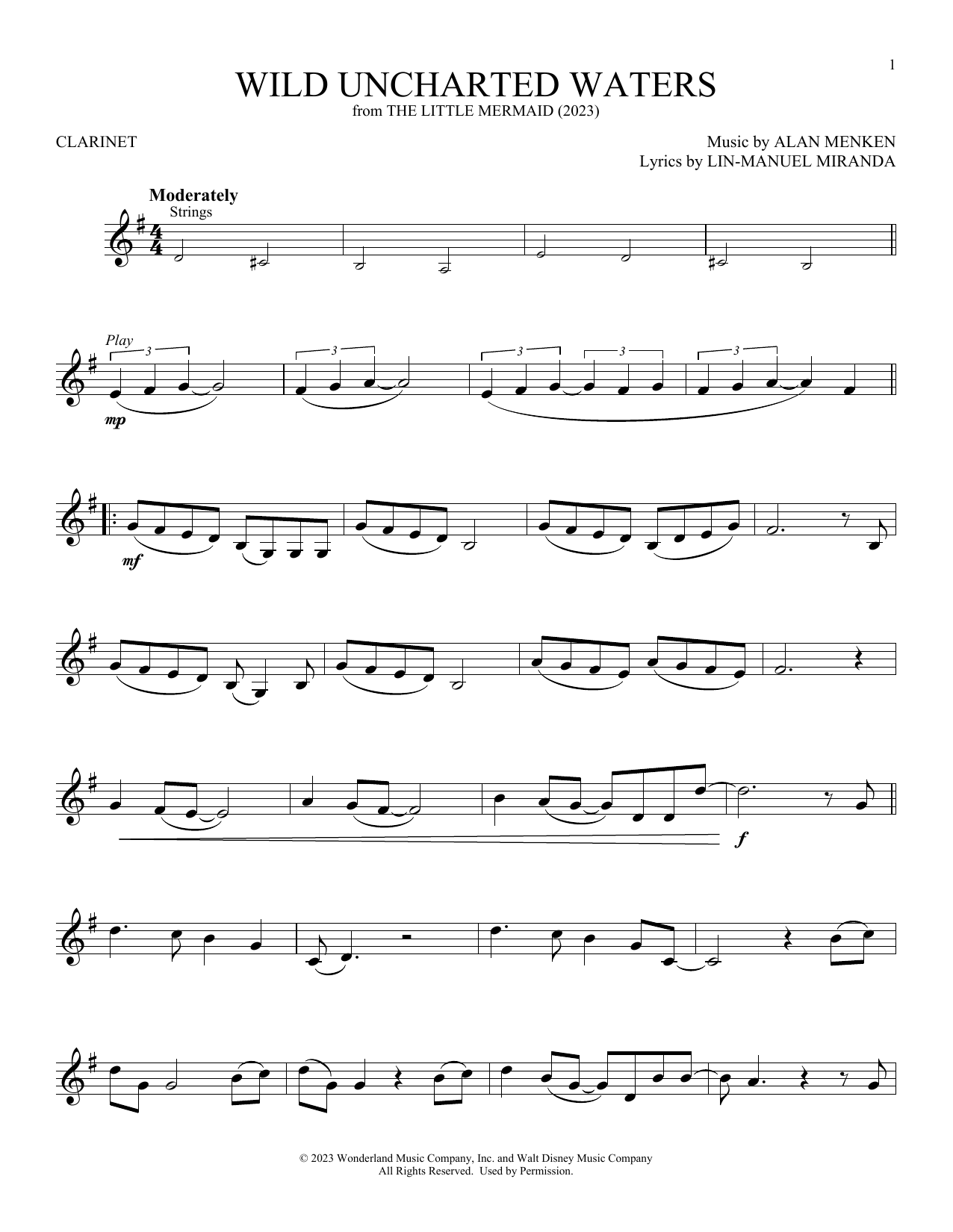 Jonah Hauer-King Wild Uncharted Waters (from The Little Mermaid) (2023) sheet music notes and chords arranged for Trumpet Solo