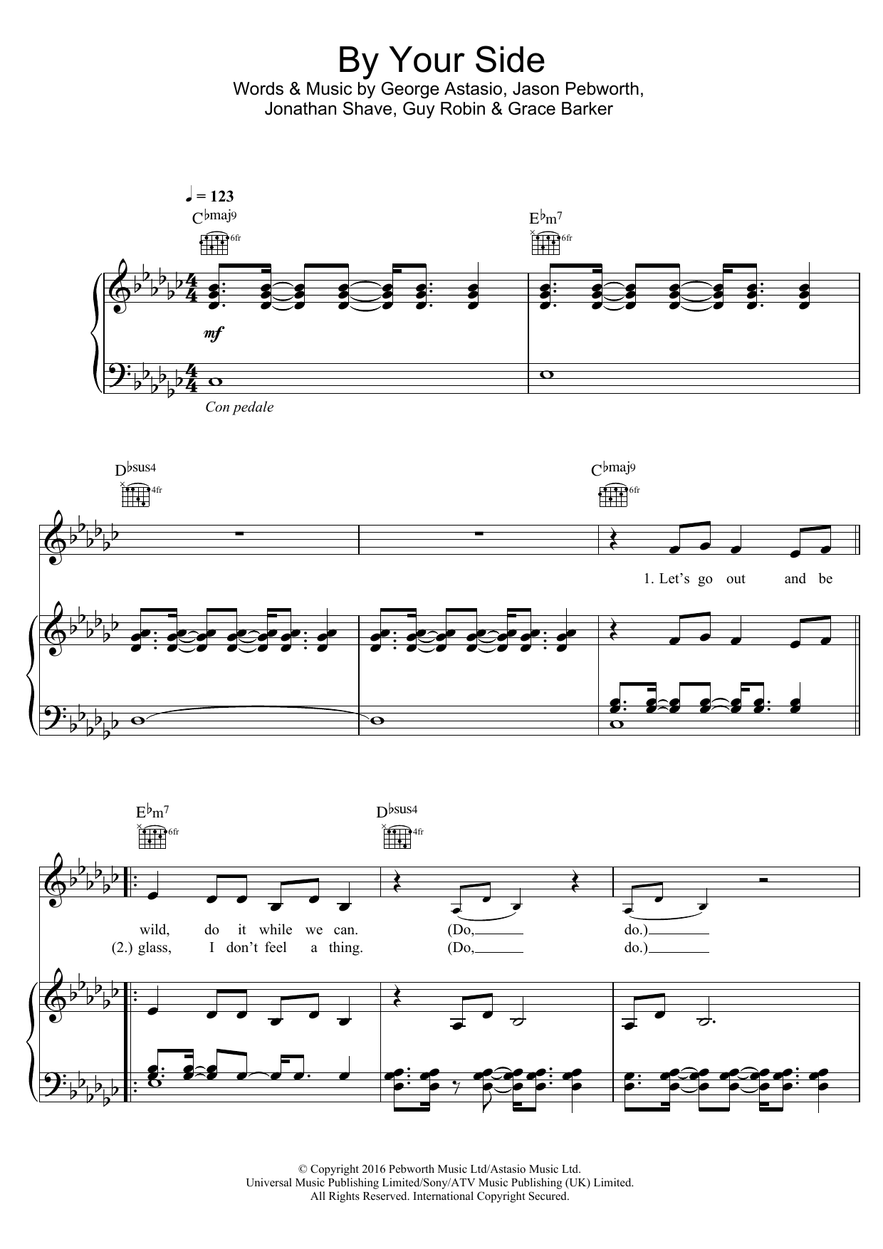 Jonas Blue By Your Side sheet music notes and chords arranged for Piano, Vocal & Guitar Chords