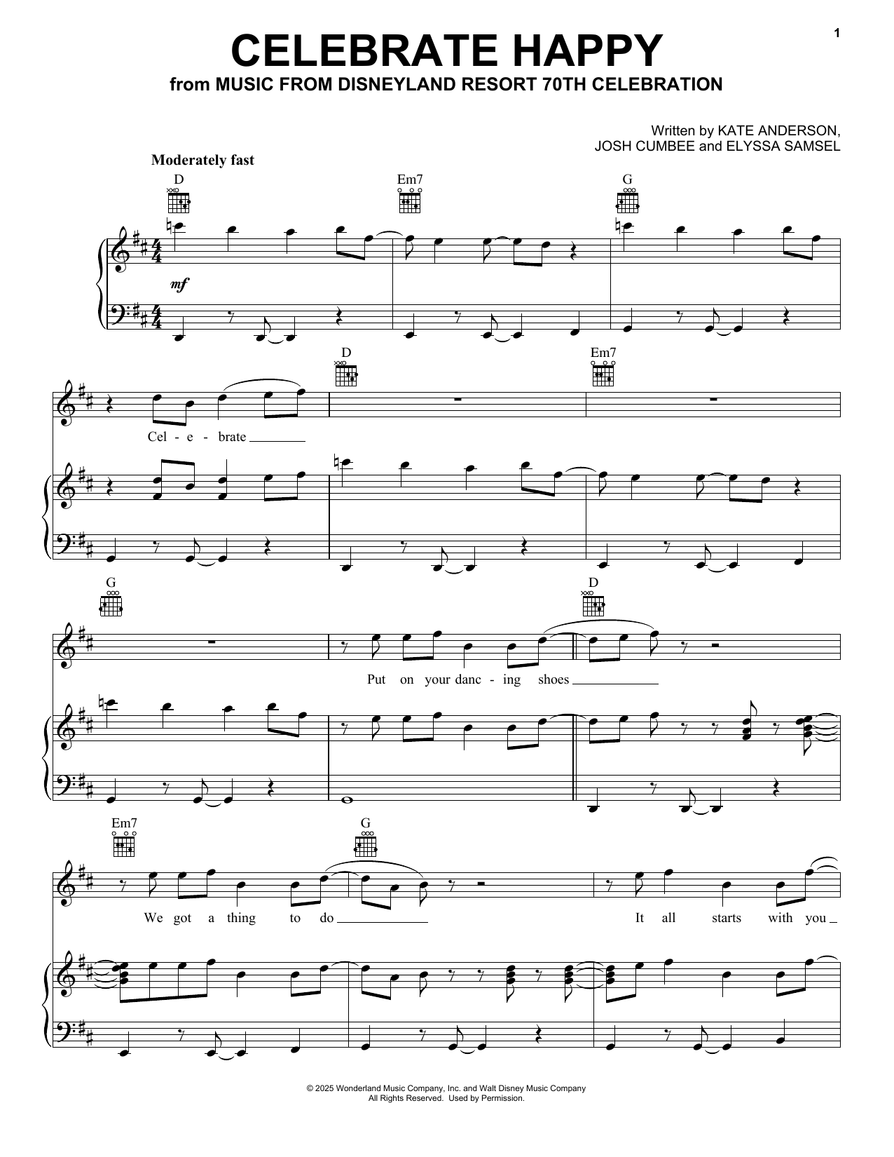 Jonas Brothers Celebrate Happy sheet music notes and chords arranged for Piano, Vocal & Guitar Chords (Right-Hand Melody)