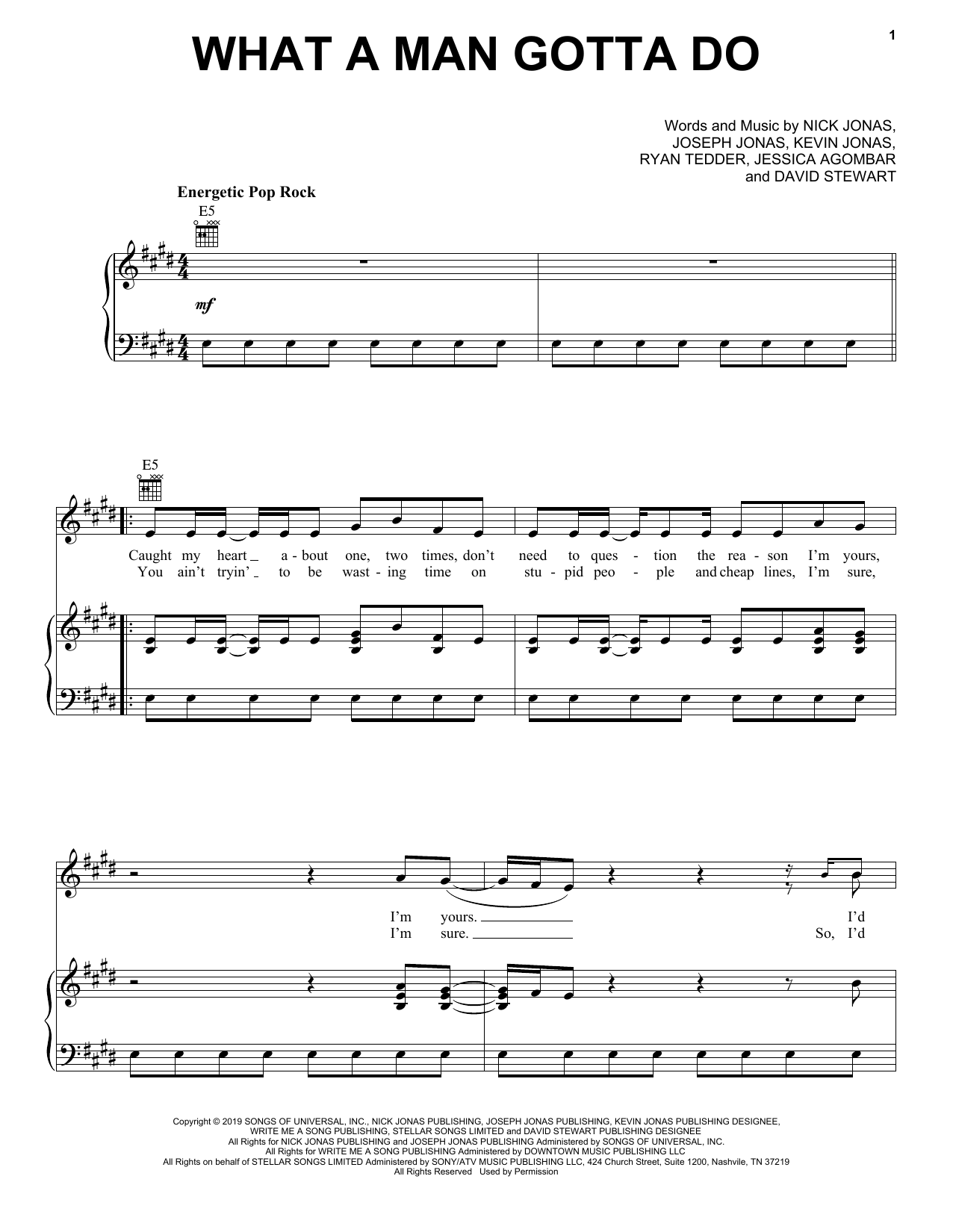 Jonas Brothers What A Man Gotta Do sheet music notes and chords arranged for Piano, Vocal & Guitar Chords (Right-Hand Melody)