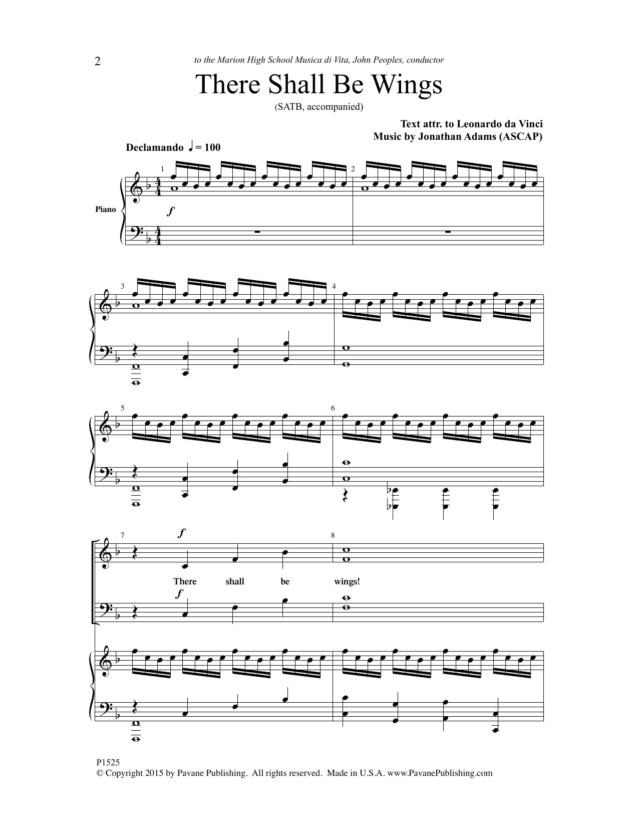 Jonathan Adams There Shall Be Wings sheet music notes and chords arranged for SATB Choir
