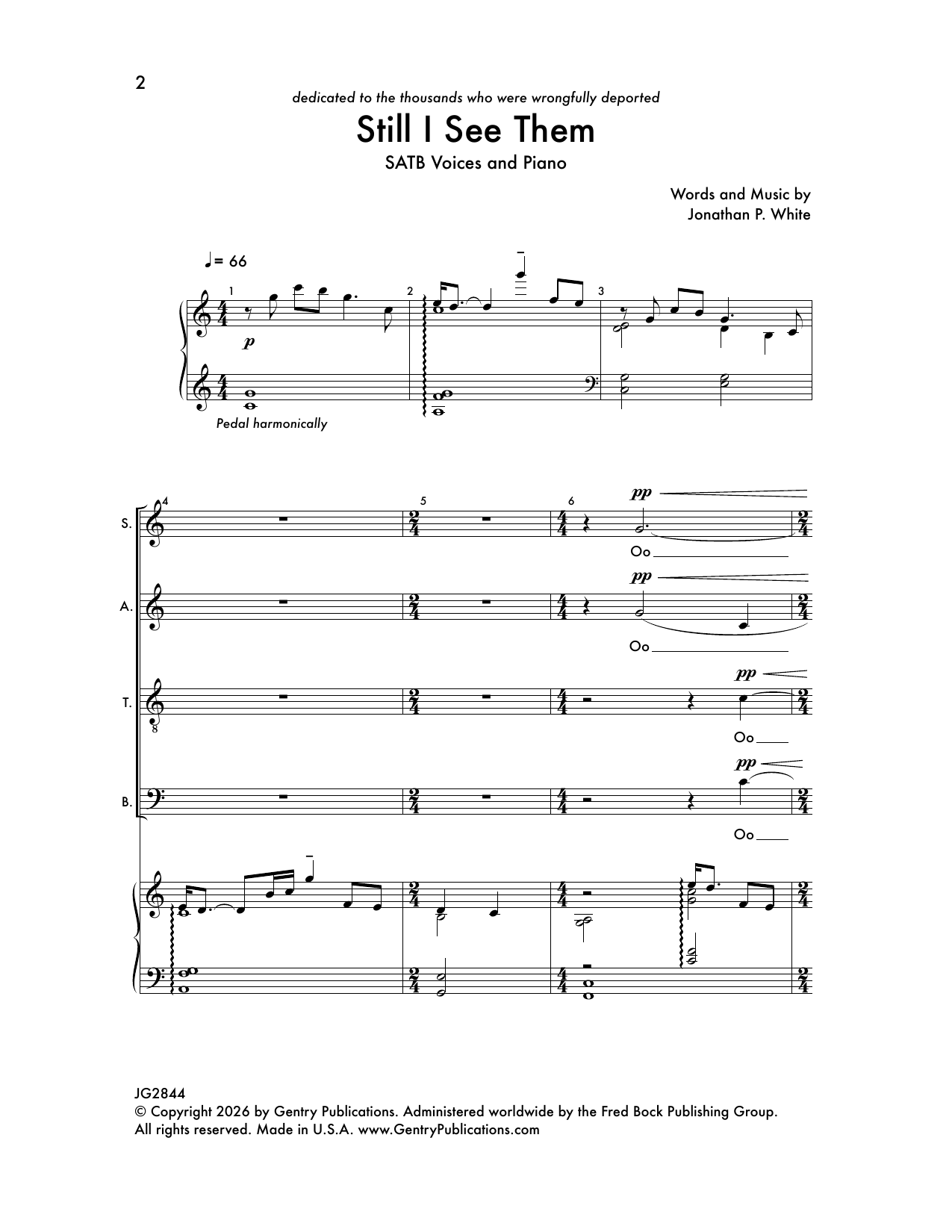 Jonathan P. White Still, I See Them sheet music notes and chords arranged for SATB Choir