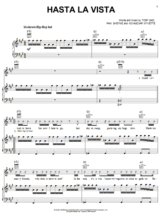 Jordan Francis Hasta La Vista sheet music notes and chords arranged for Easy Piano