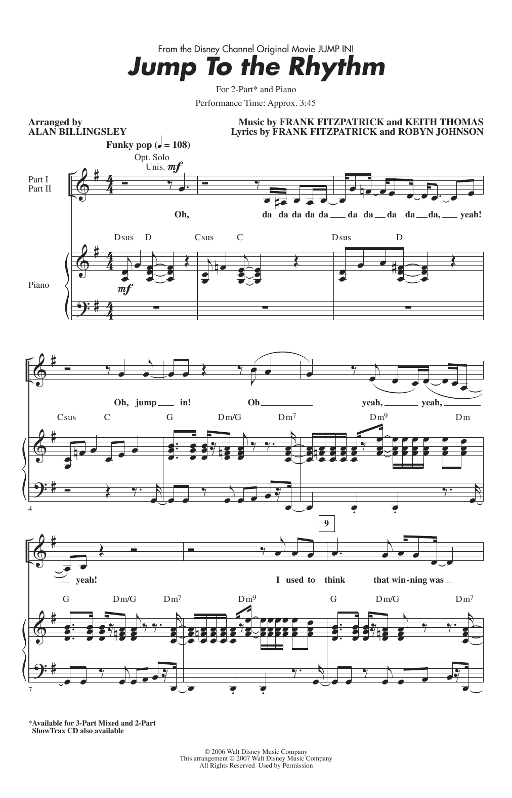 Jordan Pruitt Jump To The Rhythm (from Jump In!) (arr. Alan Billingsley) sheet music notes and chords arranged for 2-Part Choir