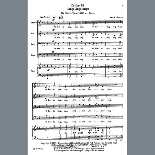 Easily Download Jose Bowen Printable PDF piano music notes, guitar tabs for  SATB Choir. Transpose or transcribe this score in no time - Learn how to play song progression.