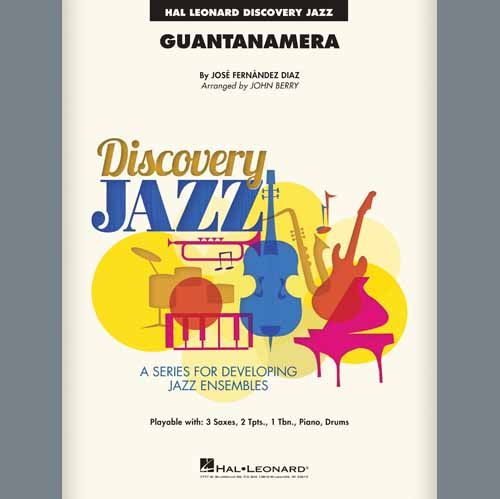 Easily Download José Fernández Diaz Printable PDF piano music notes, guitar tabs for  Jazz Ensemble. Transpose or transcribe this score in no time - Learn how to play song progression.