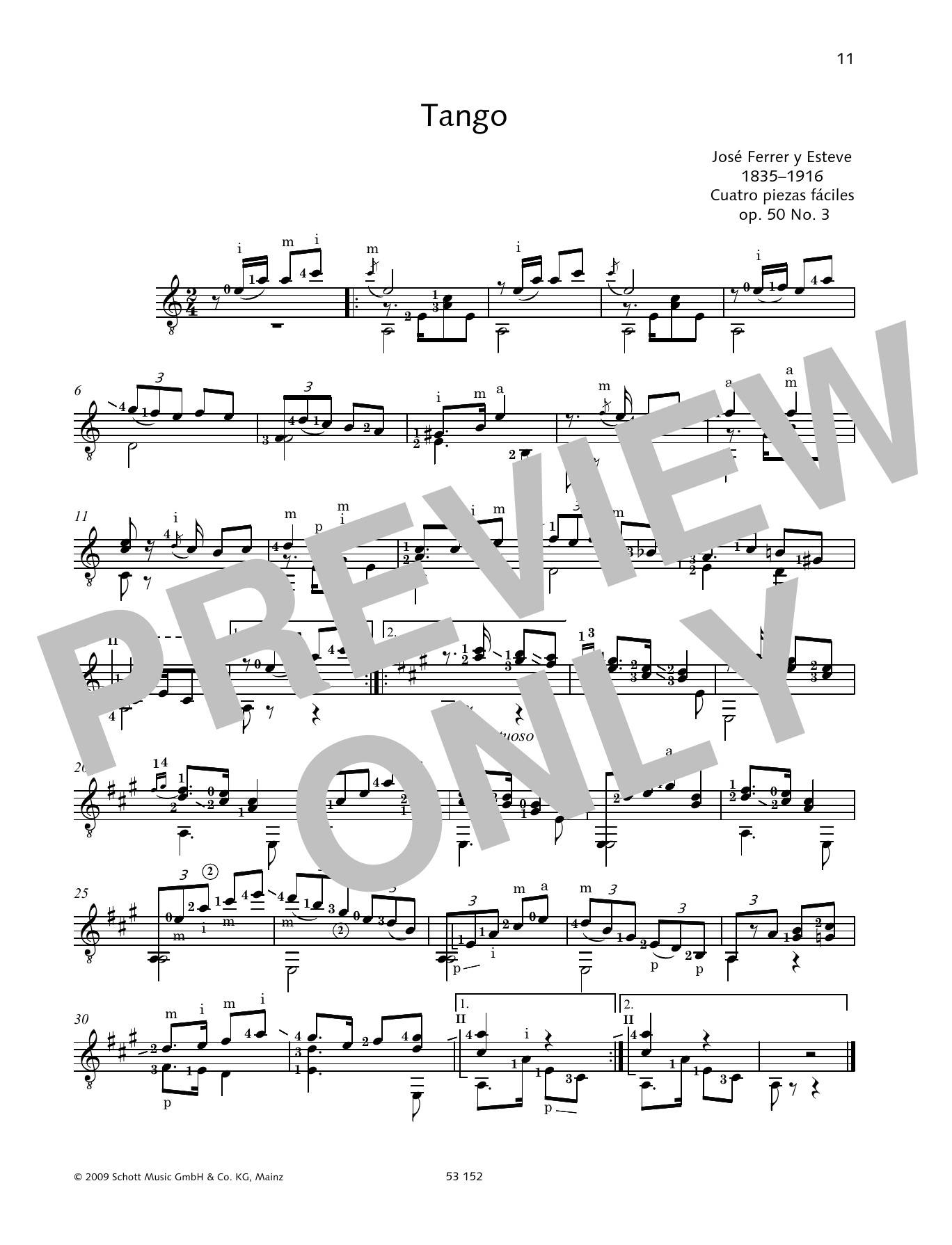Jose Ferrer Tango sheet music notes and chords arranged for Solo Guitar