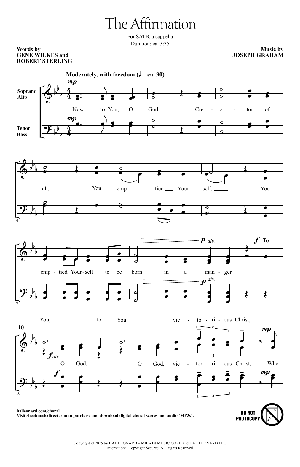 Joseph Graham The Affirmation sheet music notes and chords arranged for SATB Choir