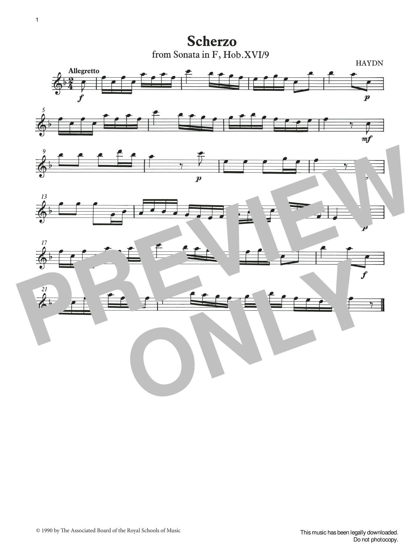 Joseph Haydn Scherzo (score & part) from Graded Music for Tuned Percussion, Book I sheet music notes and chords arranged for Percussion Solo
