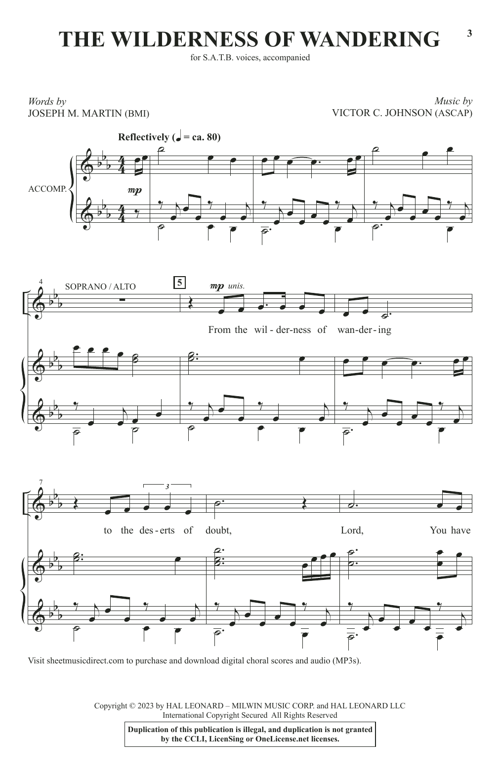 Joseph M. Martin & Victor C. Johnson The Wilderness Of Wandering sheet music notes and chords arranged for SATB Choir