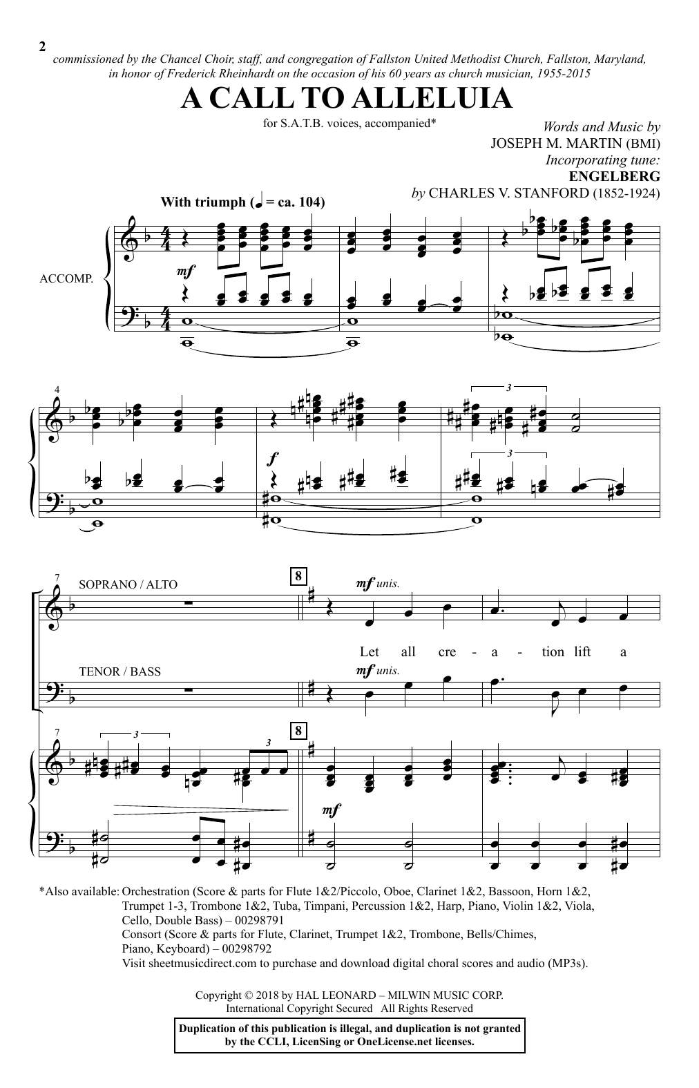 Joseph M. Martin A Call To Alleluia sheet music notes and chords arranged for SATB Choir
