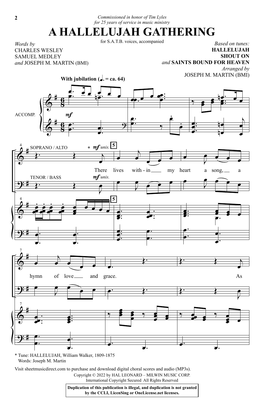 Joseph M. Martin A Hallelujah Gathering sheet music notes and chords arranged for SATB Choir