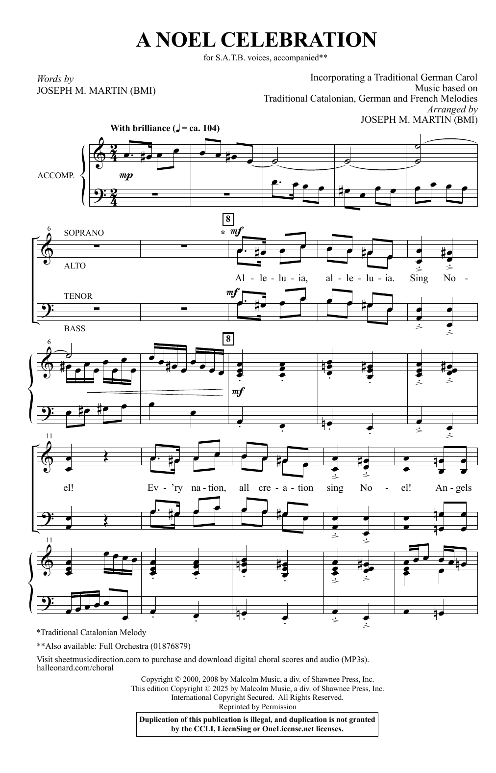 Joseph M. Martin A Noel Celebration sheet music notes and chords arranged for SATB Choir