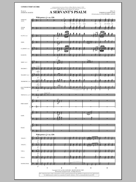 Joseph M. Martin A Servant's Psalm - Full Score sheet music notes and chords arranged for Choir Instrumental Pak
